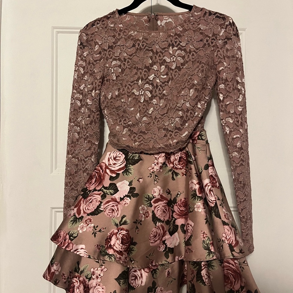 Long sleeve 2 piece short formal